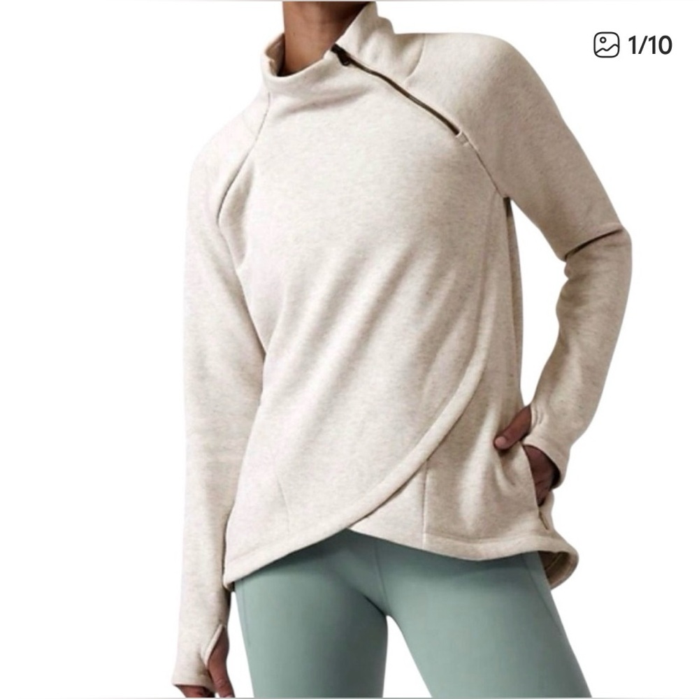 Athleta Cozy Karma Asymmetrical Pullover Sweatshirt